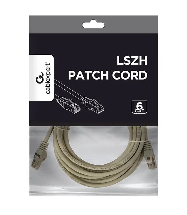Gembird Cable de Red PP6-LSZH-5M - Cat6 FTP RJ-45 5 Metros - Blanco - LSZH AWG24 - Conectores Chapados en Oro