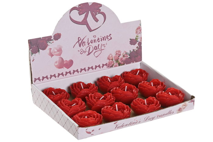 DKD Home Decor Vela Rojo 6 x 3 x 6 cm (12 Unidades)