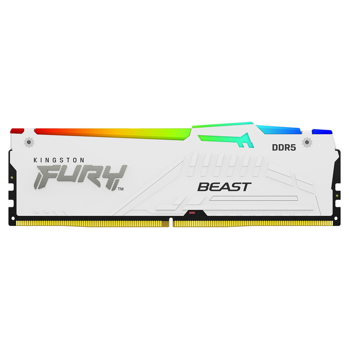 Kingston FURY Beast 32GB (2x16GB) 5600MT/s DDR5 CL36 DIMM Kit White RGB EXPO - Memoria RAM para PC AMD