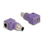 DeLOCK 60679 Adaptador M12 D-codificado 4 Pin a RJ45 Cat.5e 90° Violeta