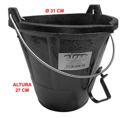 SIFER Cubo de Goma Reforzado con Pico 12 L Ø31x27cm