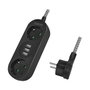 LogiLink Regleta con 2 tomas CEE 7/3 y 3 puertos USB-A, cable textil
