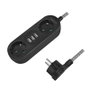 LogiLink Regleta de 2 Tomas CEE 7/3 y 3 Puertos USB-A con Cable Textil