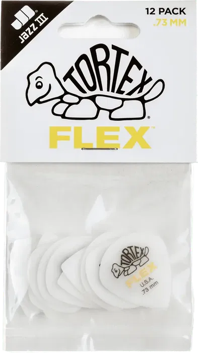 Dunlop Púas Tortex Flex Jazz III 0.73mm Pack 12 Unidades