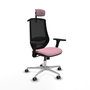 PIQUERAS Y CRESPO Silla de oficina Mardos con mecanismo Sincro, Rosa y Negro