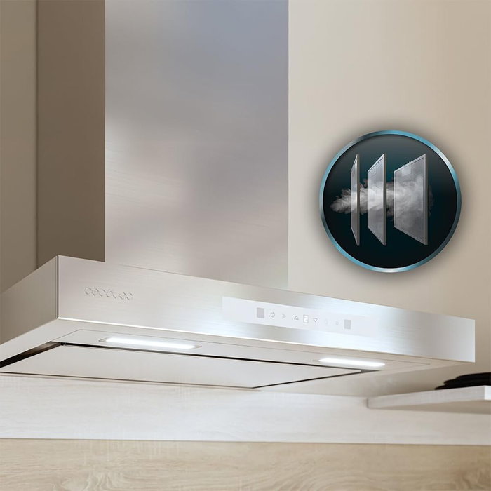 Cecotec Campana Convencional Bolero Flux TT 608000 Slim Glass 60 cm Blanca A++