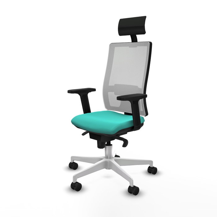 PIQUERAS Y CRESPO Silla de oficina Horna con mecanismo Sincro en Turquesa y Blanco PIQUERAS Y CRESPO Silla de oficina Horna con mecanismo Sincro en Turquesa y Blanco