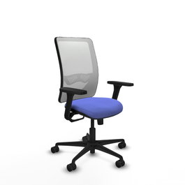 PIQUERAS Y CRESPO Silla de oficina Zulema con mecanismo Sincro, Azul claro y Blanco