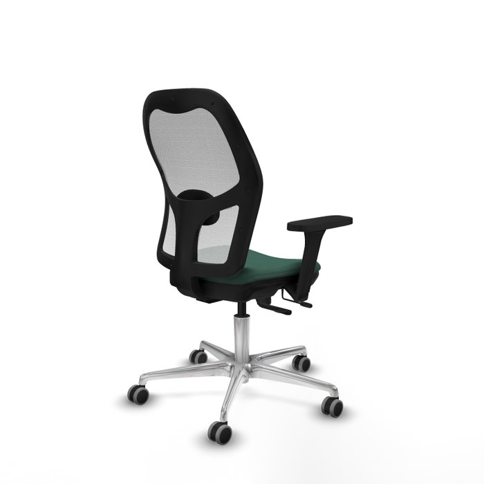 PIQUERAS Y CRESPO Silla de oficina Jorquera con mecanismo Sincro/Traslack, Verde botella y Blanco