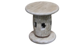 DKD Home Decor Mesita Auxiliar de Madera de Teca 40x40x40 cm