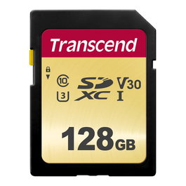 Transcend SDXC 500S 128GB Clase 10 UHS-I U3 V30