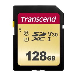 Transcend SDC500S Tarjeta SDXC de 128GB UHS-I U3, Clase 10, Velocidad de Lectura 95 MB/s, Escritura 60 MB/s