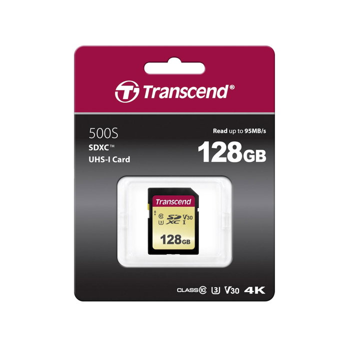 Transcend SDC500S Tarjeta SDXC 128GB UHS-I U3 V30 Transcend SDC500S Tarjeta SDXC 128GB UHS-I U3 V30