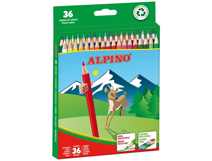 Alpino Lápices de Colores de 36 Unidades Surtidos Largos