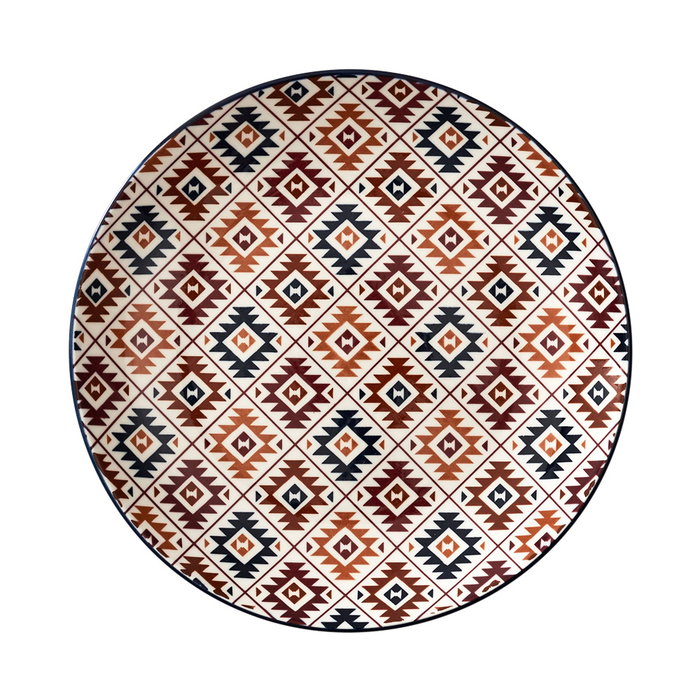 Home Deco Factory Plato Postre Porcelana Mirage, Diámetro 19 cm, Apto Microondas y Lavavajillas, Color Surtido (Granate, Azul, Verde)