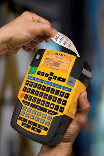 Dymo 1852995 Impresora de Etiquetas Rhino 4200 con Teclado QWERTY (IT/PT/ES/TR + NL), Transferencia Térmica Inalámbrica, Negra/Amarilla