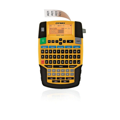 Dymo 1852995 Impresora de Etiquetas Rhino 4200 con Teclado QWERTY (IT/PT/ES/TR + NL), Transferencia Térmica Inalámbrica, Negra/Amarilla
