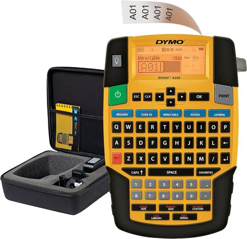 Dymo Rhino 4200 Kit con Maletín - Impresora de Etiquetas Industrial QWERTY Dymo Rhino 4200 Kit con Maletín - Impresora de Etiquetas Industrial QWERTY