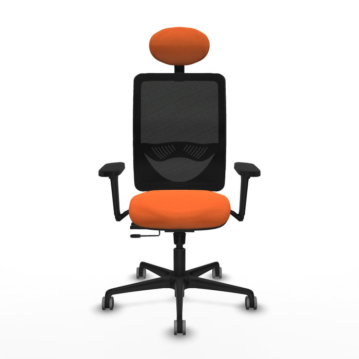 PIQUERAS Y CRESPO Silla de oficina Zulema Naranja y Negro con Mecanismo Sincro/Traslack PIQUERAS Y CRESPO Silla de oficina Zulema Naranja y Negro con Mecanismo Sincro/Traslack
