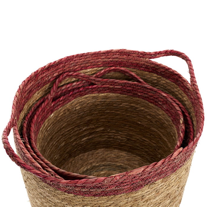 Home Deco Factory Juego de 3 Cestas Trenzadas Bicolo