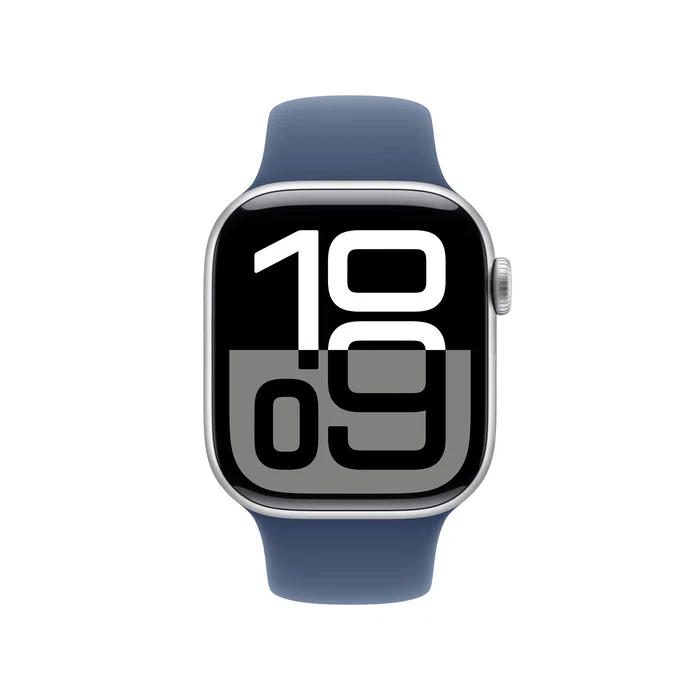 Apple Apple Watch Series 10 - Reloj Inteligente con Pantalla OLED 42 mm, GPS+LTE 4G, Caja de Aluminio Plata con Correa Deportiva Denim Azul Apple Apple Watch Series 10 - Reloj Inteligente con Pantalla OLED 42 mm, GPS+LTE 4G, Caja de Aluminio Plata con Correa Deportiva Denim Azul