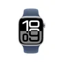 Apple Apple Watch Series 10 - Reloj Inteligente con Pantalla OLED 42 mm, GPS+LTE 4G, Caja de Aluminio Plata con Correa Deportiva Denim Azul