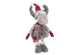 DKD Home Decor Figura Navidad Tradicional Reno Gris Rojo Blanco 14 x 60 x 26 cm Poliester