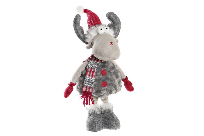 DKD Home Decor Figura Navidad Tradicional Reno Gris Rojo Blanco 14 x 60 x 26 cm Poliester DKD Home Decor Figura Navidad Tradicional Reno Gris Rojo Blanco 14 x 60 x 26 cm Poliester
