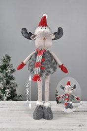 DKD Home Decor Figura de Reno Gris en Poliéster