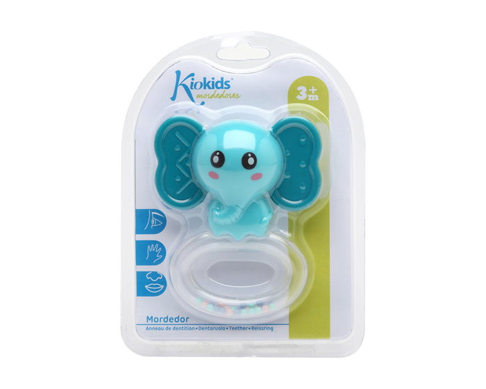 Mordedor Sonajero Elefante de Silicona para Bebés +3 Meses - Alivia la Dentición y Estimula los Sentidos