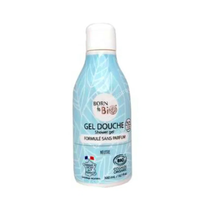 BORN TO BIO Gel de Ducha Neutro 300 ml para Pieles Sensibles, pH Fisiológico, Sin Perfume, Certificado COSMOS ORGANIC BORN TO BIO Gel de Ducha Neutro 300 ml para Pieles Sensibles, pH Fisiológico, Sin Perfume, Certificado COSMOS ORGANIC