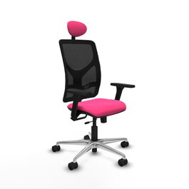 PIQUERAS Y CRESPO Silla de oficina Motilla Rosa y Negro con Mecanismo Sincro/Traslack