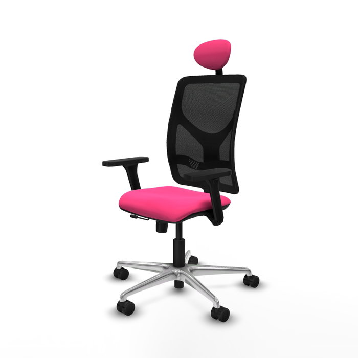 PIQUERAS Y CRESPO Silla de oficina Motilla Rosa y Negro con Mecanismo Sincro/Traslack PIQUERAS Y CRESPO Silla de oficina Motilla Rosa y Negro con Mecanismo Sincro/Traslack