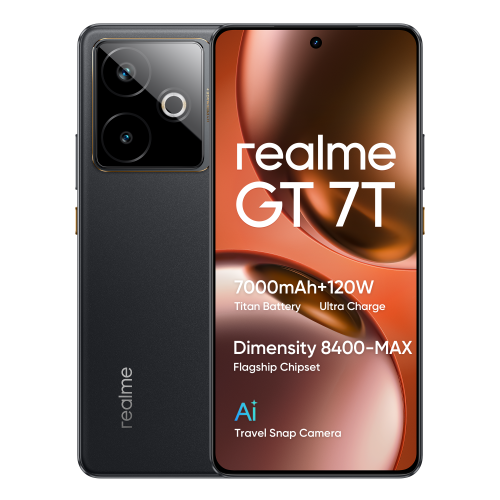 Realme GT 7T Smartphone 6.8" 5G 12 GB RAM 256 GB Almacenamiento 7000 mAh Negro