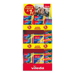 Vileda Expositor Momentos Vileda con Bayetas y Estropajos, Pack 152 Unidades
