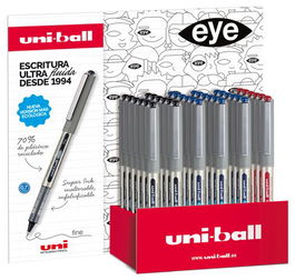 Roller T.Liq. Uni-Ball Eye Fine 0,7 (Ub-157E) Expositor De 36 (3 Col.) 12X Negro 18X Azul 6X Rojo