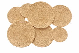 DKD Home Decor Decoración de pared fibra jacinto de agua 100x3x87