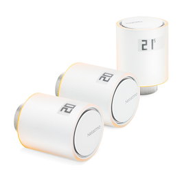 Netatmo NBU-NAV-EU - 3 Termostatos Inteligentes para Radiador, Blanco, Compatible con Apple HomeKit, Alexa y Google Assistant, Inalámbrico, Fácil Instalación