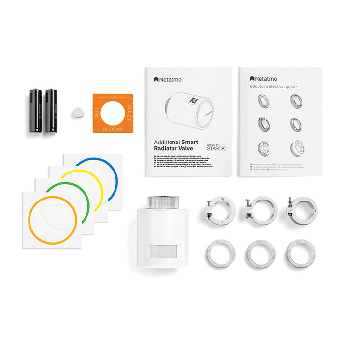 Netatmo NBU-NAV-EU - 3 Termostatos Inteligentes para Radiador, Blanco, Compatible con Apple HomeKit, Alexa y Google Assistant, Inalámbrico, Fácil Instalación