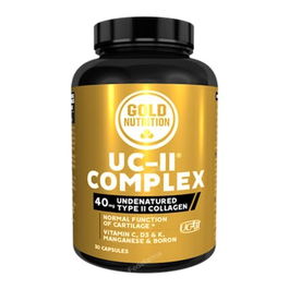 GOLD NUTRITION Colágeno UC II Complex 30 Vcaps con Vitamina D3, K2, C, Manganeso y Boro