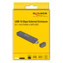 DeLOCK Carcasa Externa para SSD M.2 NVMe PCIe o SATA, con USB 10 Gbps Tipo-A, Aluminio Gris, Realtek RTL9210B, Plug & Play