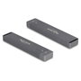 DeLOCK Carcasa Externa para SSD M.2 NVMe PCIe o SATA, con USB 10 Gbps Tipo-A, Aluminio Gris, Realtek RTL9210B, Plug & Play
