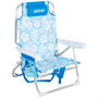 AKTIVE Silla de playa plegable con mochila, cojín y bolsillo 50x54x80cm