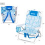 AKTIVE Silla de playa plegable con mochila, cojín y bolsillo 50x54x80cm