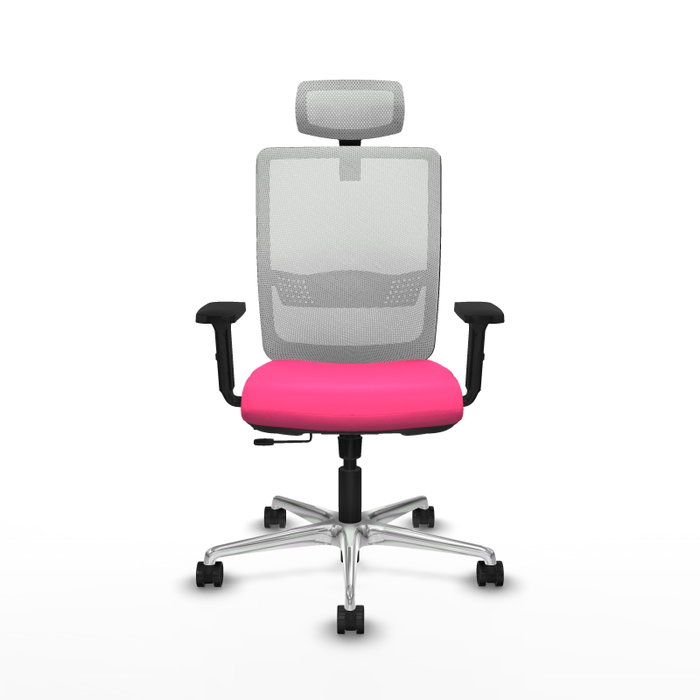 PIQUERAS Y CRESPO Silla de oficina Haches con mecanismo Sincro/Traslack, Rosa y Blanco PIQUERAS Y CRESPO Silla de oficina Haches con mecanismo Sincro/Traslack, Rosa y Blanco