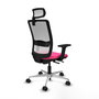 PIQUERAS Y CRESPO Silla de oficina Haches con mecanismo Sincro/Traslack, Rosa y Blanco