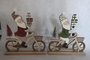 DKD Home Decor Figura Navidad Tradicional Papanoel Bicicleta Rojo Verde Blanco MDF 4.5 x 25 x 24 cm (12 Unidades)