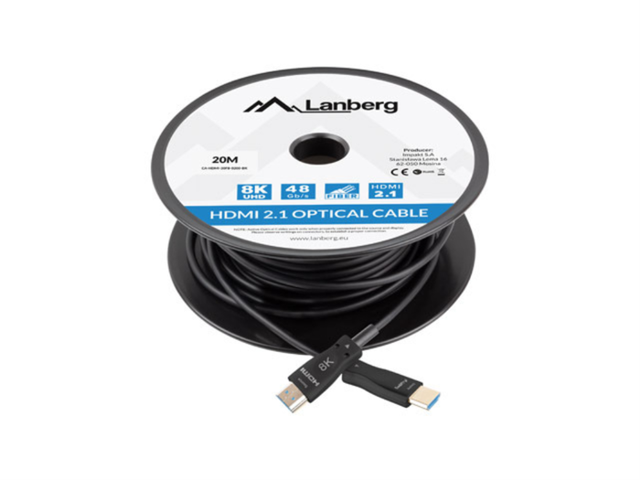 Lanberg Cable HDMI 2.1 de 20 m 8K Negro Lanberg Cable HDMI 2.1 de 20 m 8K Negro