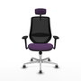 PIQUERAS Y CRESPO Silla de oficina Mardos con mecanismo Sincro, Morado y Negro