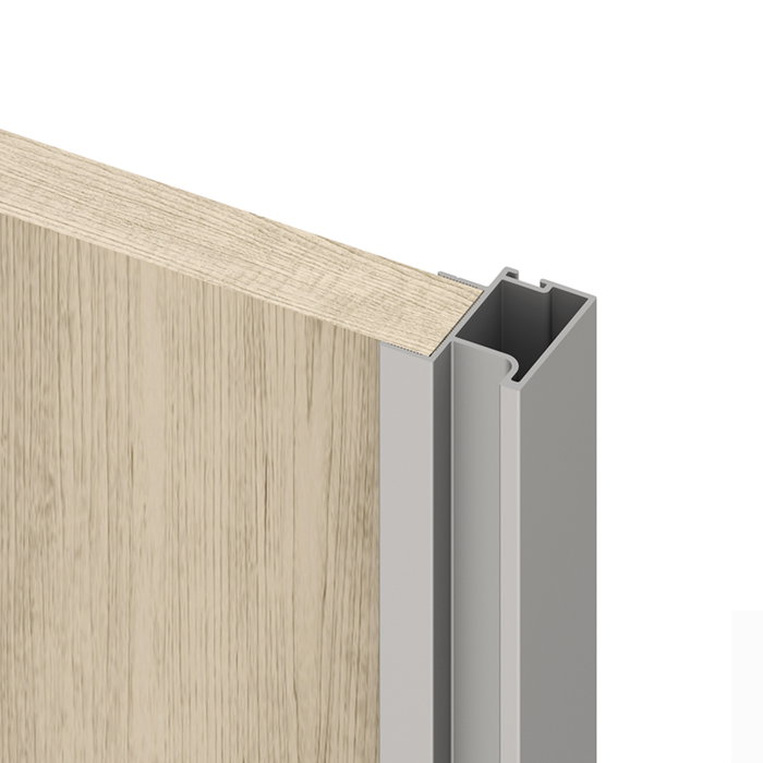 Emuca Kit de herrajes para armario de 2 puertas correderas y cierre suave Placard 74, modelo tirador Sharp, espesor 19mm, tableros no incluidos, Anodizado mate